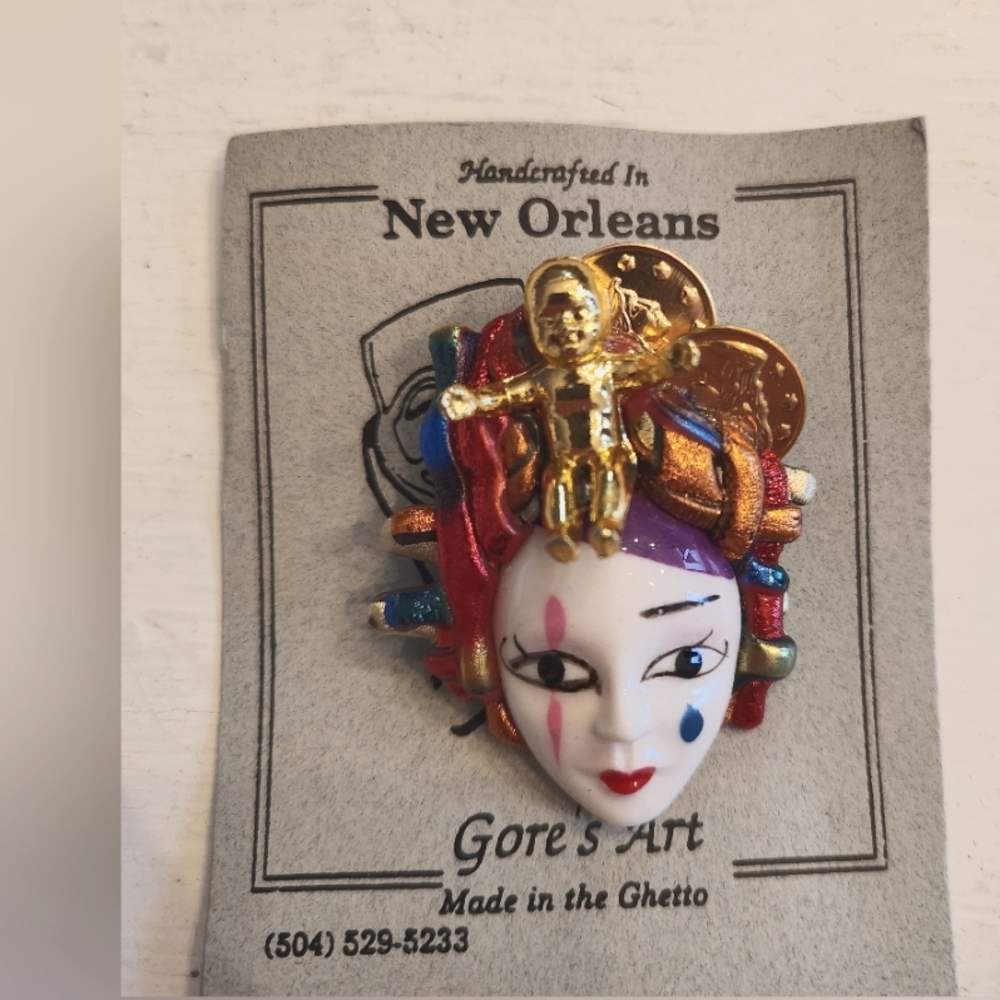Gore's Art Handcrafted in New Orleans Pin BNWT